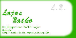 lajos matko business card